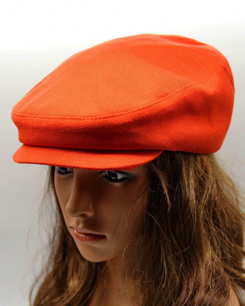 Orange newsboy hat online