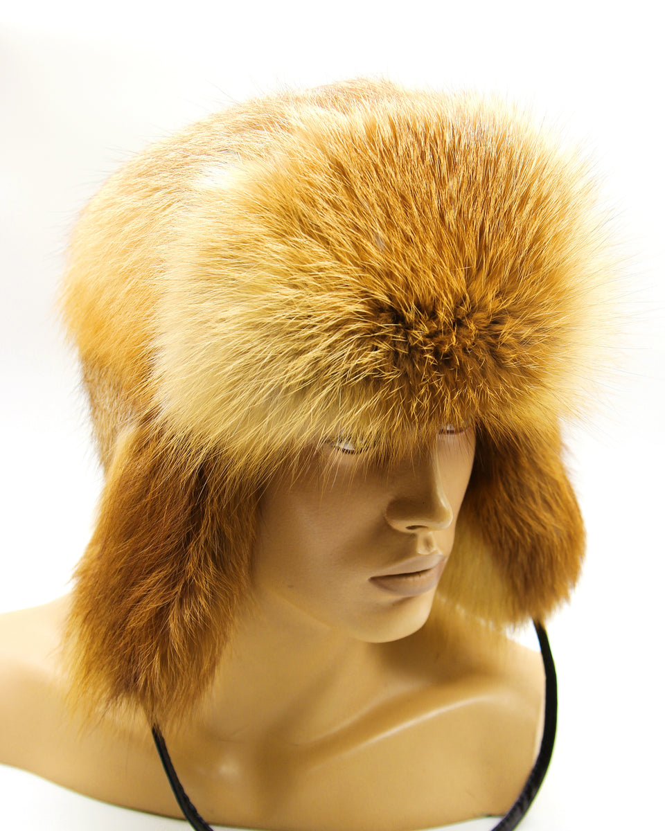 Men's Astrakhan Hat Ushanka Winter Fur Headdress Grey, 60