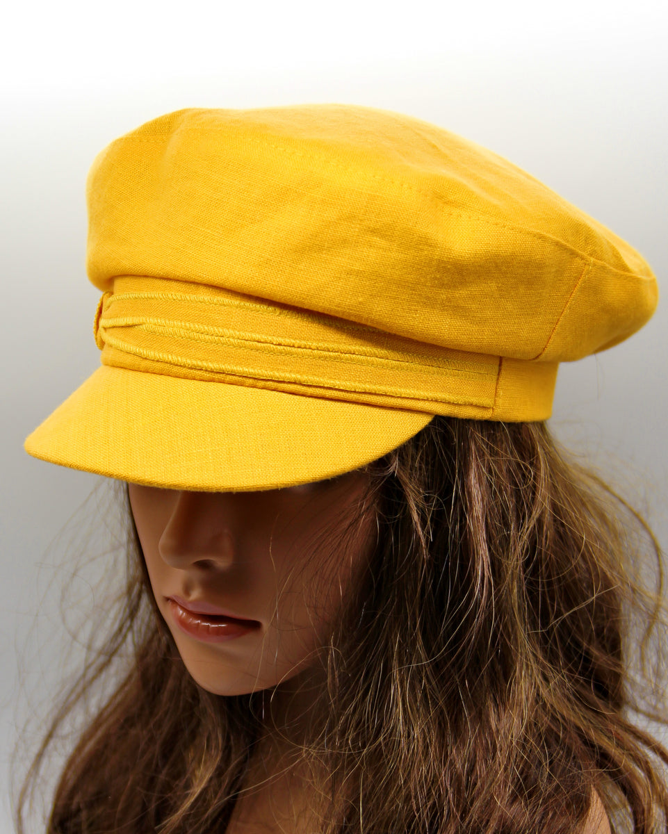 Yellow store newsboy hat