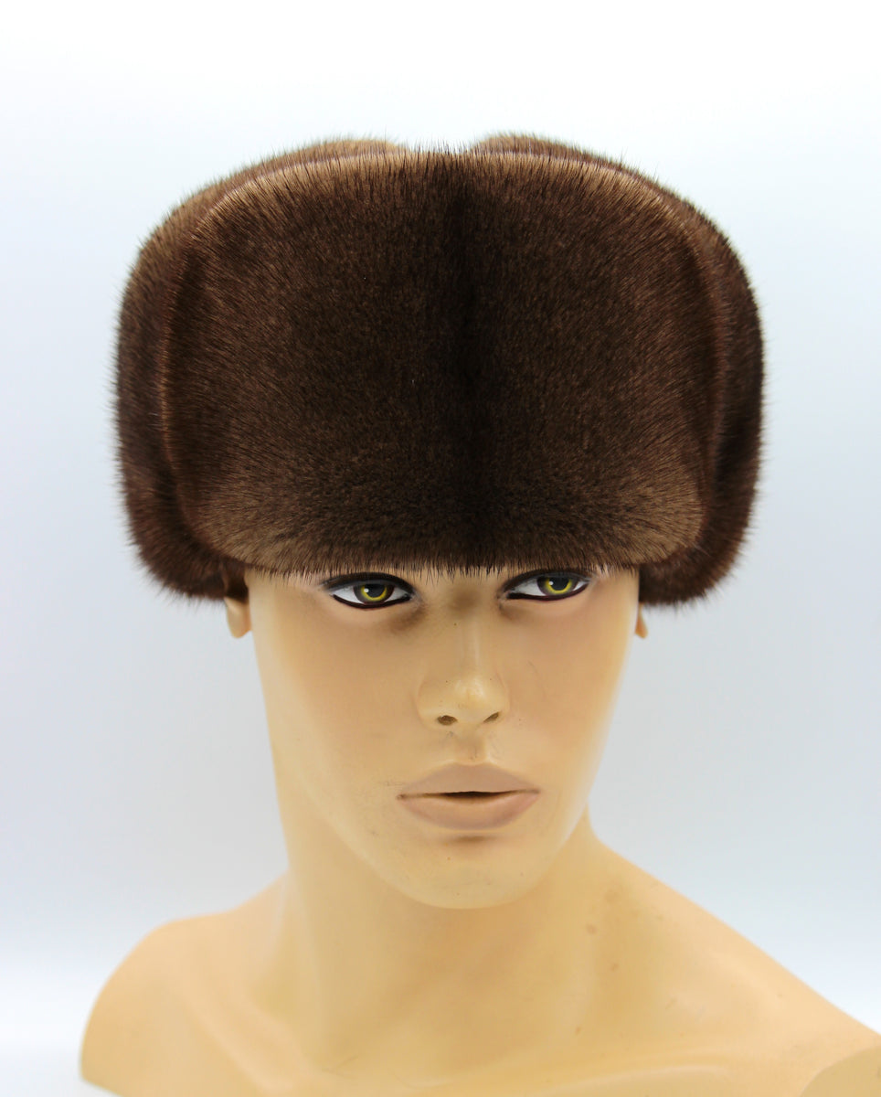 Fur Hat Ushanka Pastel Mink for Men - Handcrafted in Ukraine  display picture 1