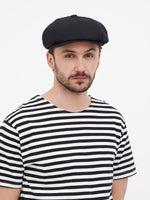 mens black newsboy cap