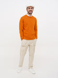 white-linen-cap-front-orange-standing