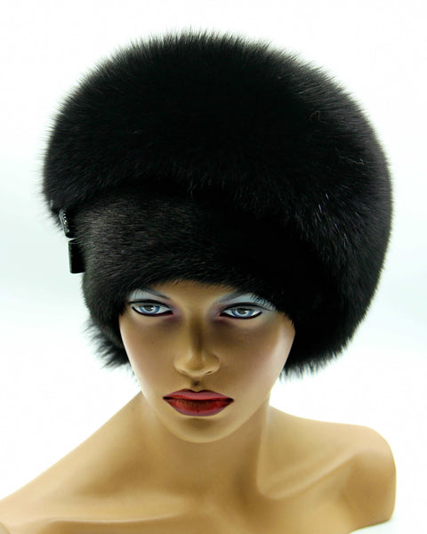 black fox fur hat women
