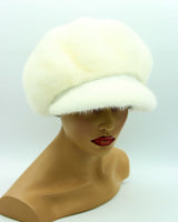 white mink fur hat