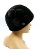 ladies black fur hat