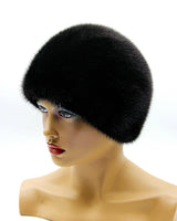 mink fur russian cossack hat black