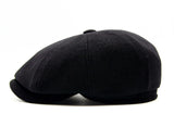 black newsboy hat