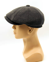 grey newsboy cap