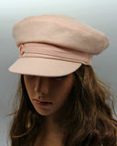 Linen breton cap women's summer newsboy hat baker boy cotton peach color - Caps&HatsUA