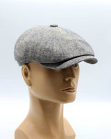 gray newsboy cap