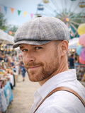 light-gray-check-linen-newsboy-cap-mens-front-summer-festival