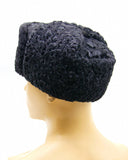 Front view black karakul ushanka full coverage