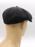 Black linen driving hat mannequin back side view lightweight