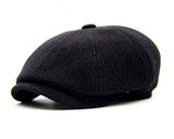 Black wool baker boy hat visor soft bend detail