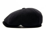 Black wool newsboy hat hand soft touch texture