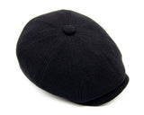 Black wool newsboy hat smooth matte surface