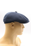 Blue plaid baker boy cap mannequin three quarter right handcrafted