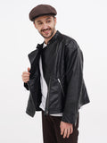 Back view brown linen newsboy cap showing wrinkled linen texture