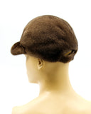 Back view brown pastel mink baseball cap adjustable strap