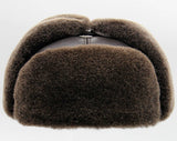 Brown sheepskin aviator ushanka handmade Ukraine