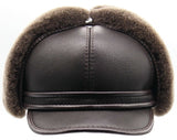Brown sheepskin visor cap ushanka handmade Ukraine