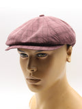 Burgundy baker boy cap mannequin side angle handcrafted Ukraine