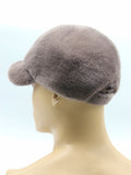 Back view cappuccino mink baseball cap adjustable strap