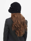 Dark grey cloche hat