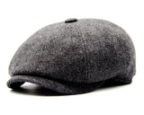Gray tweed newsboy cap back view slouchy newsboy profile