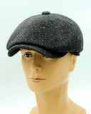 Gray tweed newsboy cap visor detail soft brim newsboy hat