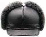 Grey sheepskin visor cap ushanka handmade Ukraine