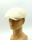 Ivory baker boy hat mannequin three quarter right angle handcrafted