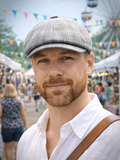 Light gray check baker boy cap mens lifestyle outdoor summer