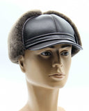 Man wearing brown visor cap three-quarter angle