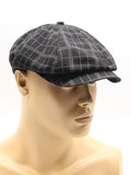 Men dark plaid Gatsby cap three quarter angle summer autumn