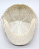 Natural linen newsboy cap interior unlined raw linen