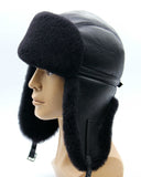 Top-back view sheepskin bomber fur hat crown structure