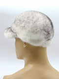 Back view silver cross mink baseball cap adjustable strap