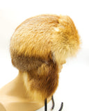 fox fur hat mens orange