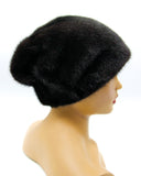 black mink fur hat