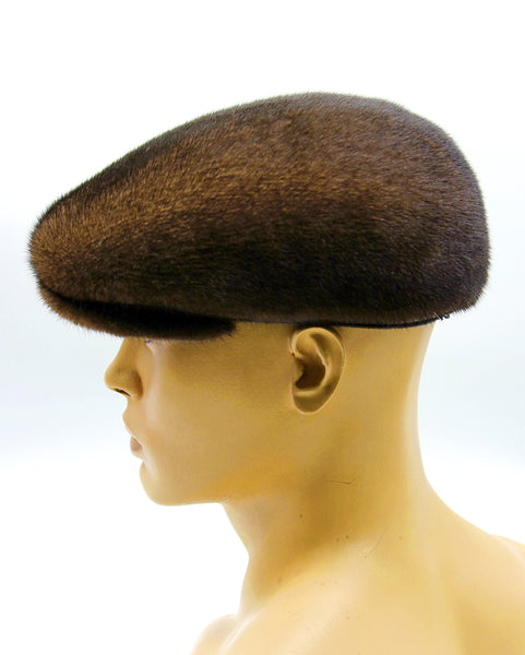 mink newsboy cap