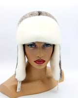 white real fur ladies trapper hat