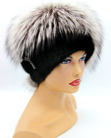 silver fox fur exclusive russian ladies winter hat