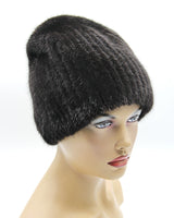 knitted mink hat