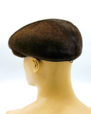 Front angle brown pastel mink fur flat cap