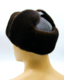 Top view leather crown ushanka showing structure