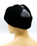 Top-back view mink leather ushanka crown structure