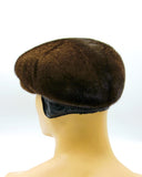 Brown pastel mink fur flat cap