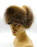 Front raccoon ushanka earflaps down full coverage
