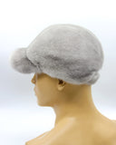 Back view sapphire mink baseball cap showing adjustable strap